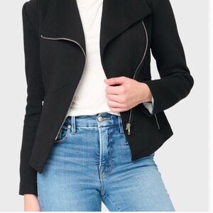 Express Black Moto Motorcycle Knit Jacket Fitted Stretch